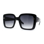 Womens Rectangle Rimless Thick Plastic Retro Designer Sunglasses