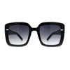 Womens Rectangle Rimless Thick Plastic Retro Designer Sunglasses