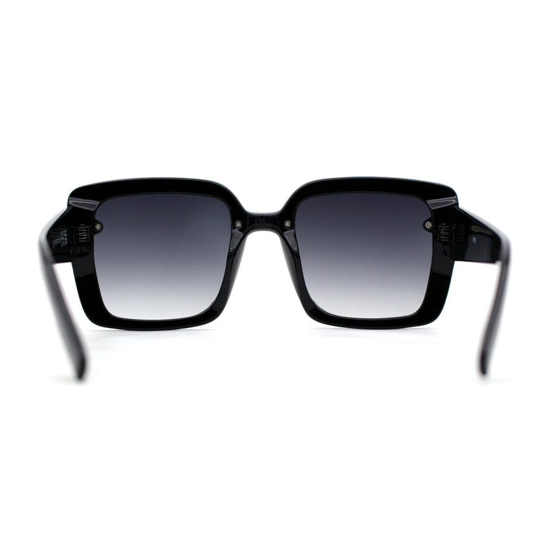Womens Rectangle Rimless Thick Plastic Retro Designer Sunglasses