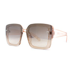 Womens Rectangle Rimless Thick Plastic Retro Designer Sunglasses