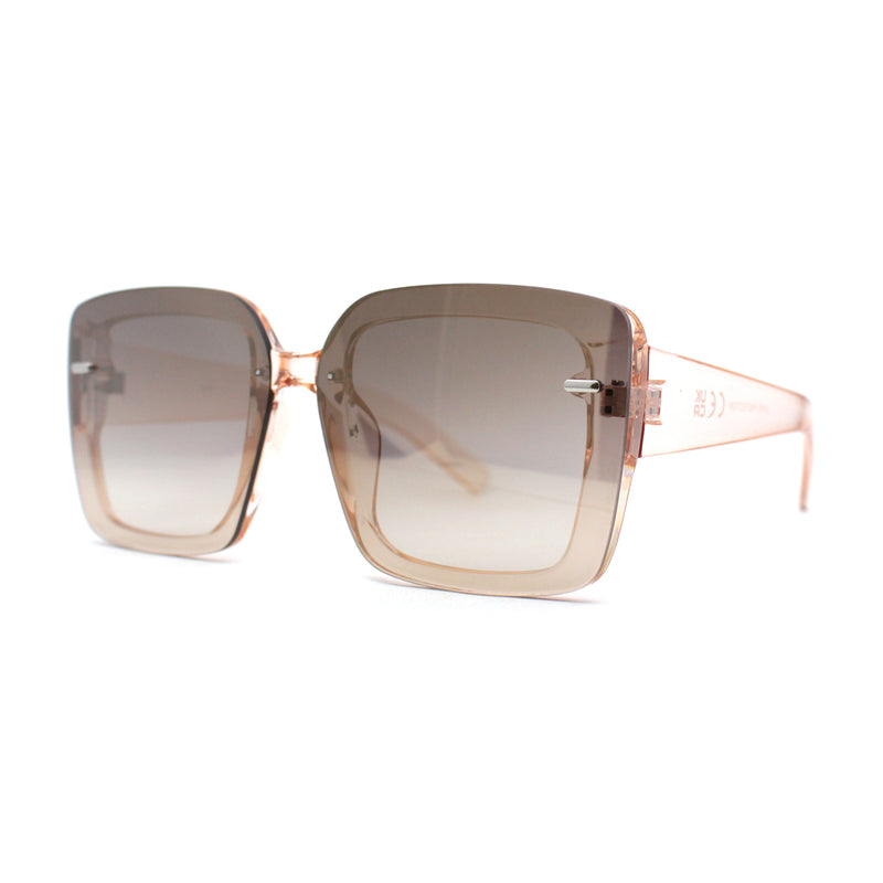 Womens Rectangle Rimless Thick Plastic Retro Designer Sunglasses