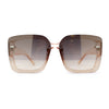Womens Rectangle Rimless Thick Plastic Retro Designer Sunglasses