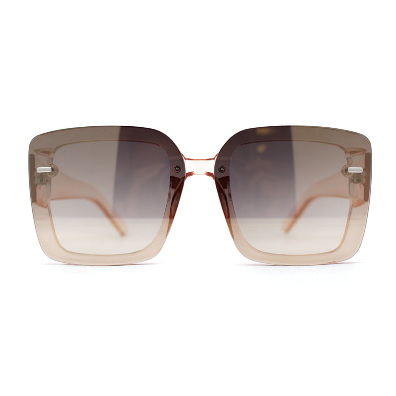 Womens Rectangle Rimless Thick Plastic Retro Designer Sunglasses
