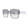 Womens Rectangle Rimless Thick Plastic Retro Designer Sunglasses