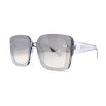 Womens Rectangle Rimless Thick Plastic Retro Designer Sunglasses