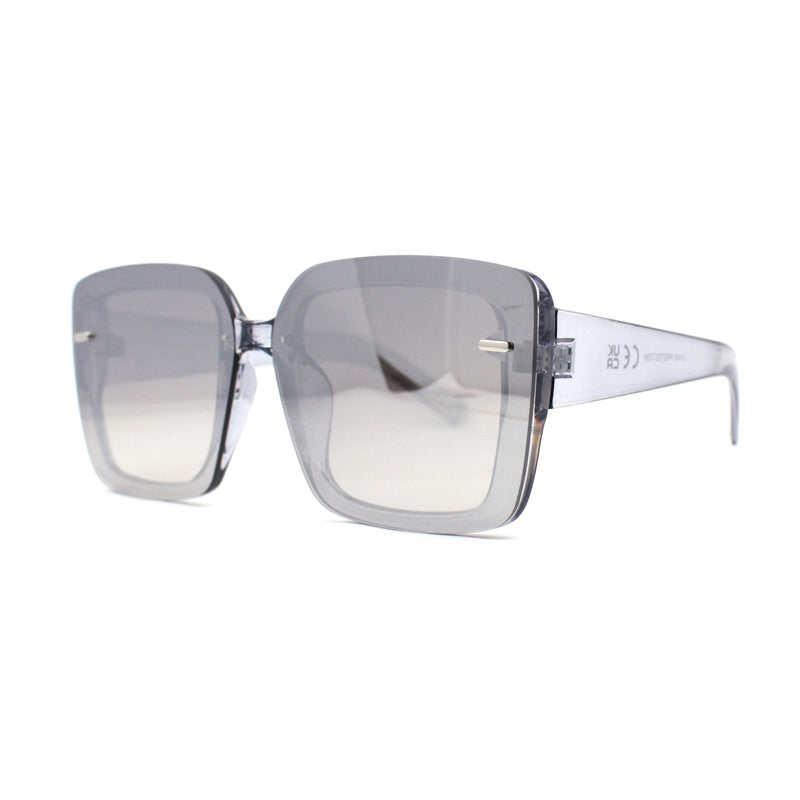 Womens Rectangle Rimless Thick Plastic Retro Designer Sunglasses