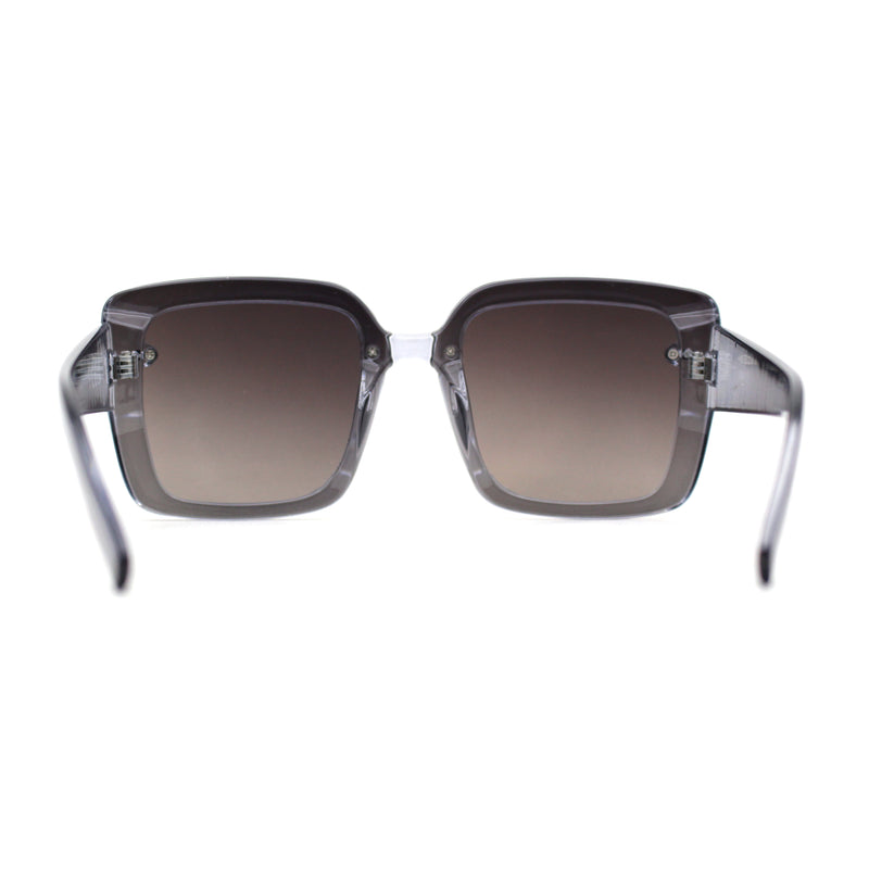 Womens Rectangle Rimless Thick Plastic Retro Designer Sunglasses