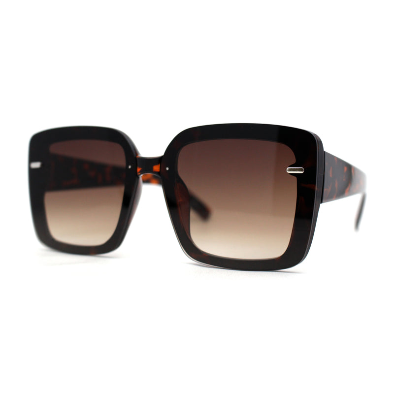 Womens Rectangle Rimless Thick Plastic Retro Designer Sunglasses