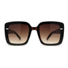 Womens Rectangle Rimless Thick Plastic Retro Designer Sunglasses