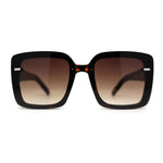 Womens Rectangle Rimless Thick Plastic Retro Designer Sunglasses