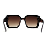 Womens Rectangle Rimless Thick Plastic Retro Designer Sunglasses