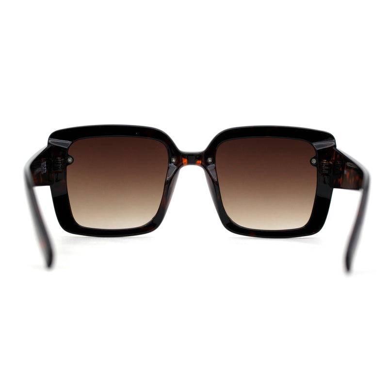 Womens Rectangle Rimless Thick Plastic Retro Designer Sunglasses