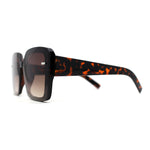 Womens Rectangle Rimless Thick Plastic Retro Designer Sunglasses