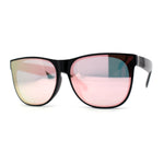 Inset Lens Pink Mirror Lens Horn Rim Sunglasses