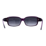 Rhinestone Studded Narrow Rectangle 90s Designer Sunglasses