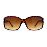 Rhinestone Studded Narrow Rectangle 90s Designer Sunglasses