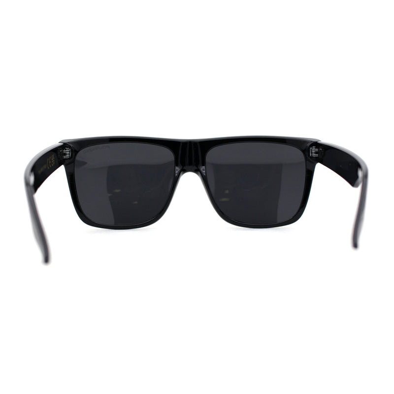 Polarized Mens Classic Sport Flat Top Horn Rim Large Sunglasses