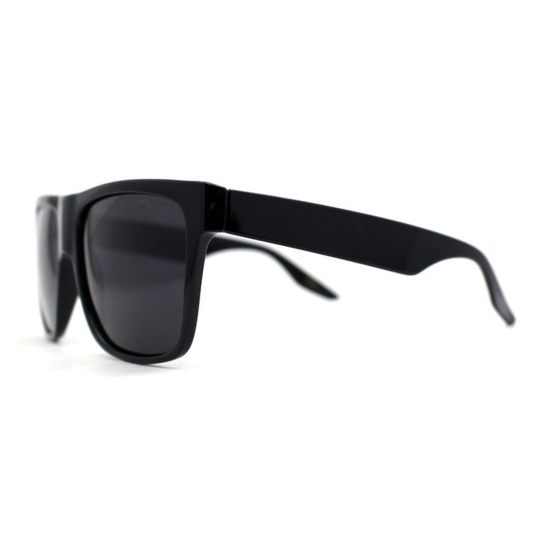 Polarized Mens Classic Sport Flat Top Horn Rim Large Sunglasses