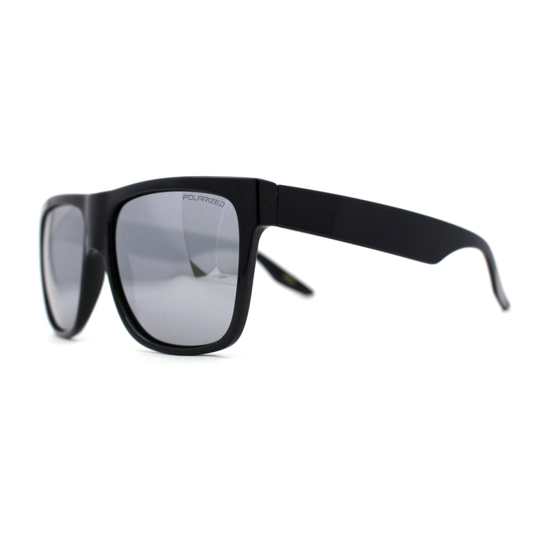 Polarized Mens Classic Sport Flat Top Horn Rim Large Sunglasses