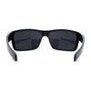 Mens Wrap Around Rectangle Biker Plastic Sunglasses