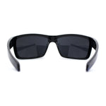 Mens Wrap Around Rectangle Biker Plastic Sunglasses