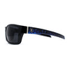 Mens Wrap Around Rectangle Biker Plastic Sunglasses