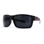 Mens Wrap Around Rectangle Biker Plastic Sunglasses