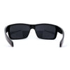 Mens Wrap Around Rectangle Biker Plastic Sunglasses