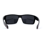 Mens Wrap Around Rectangle Biker Plastic Sunglasses