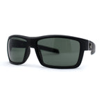Mens Wrap Around Rectangle Biker Plastic Sunglasses
