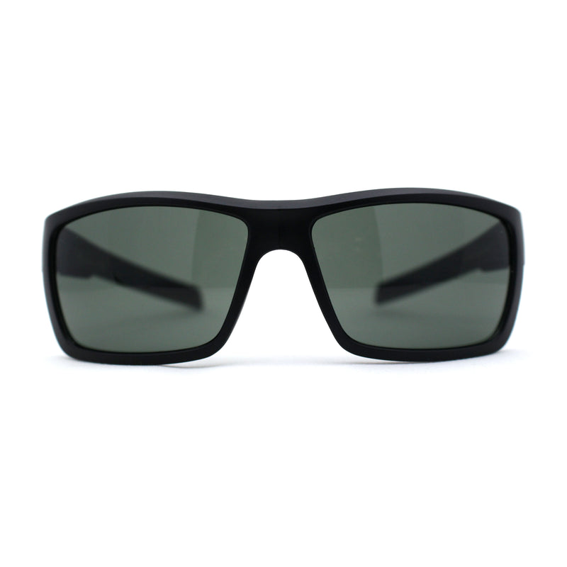 Mens Wrap Around Rectangle Biker Plastic Sunglasses