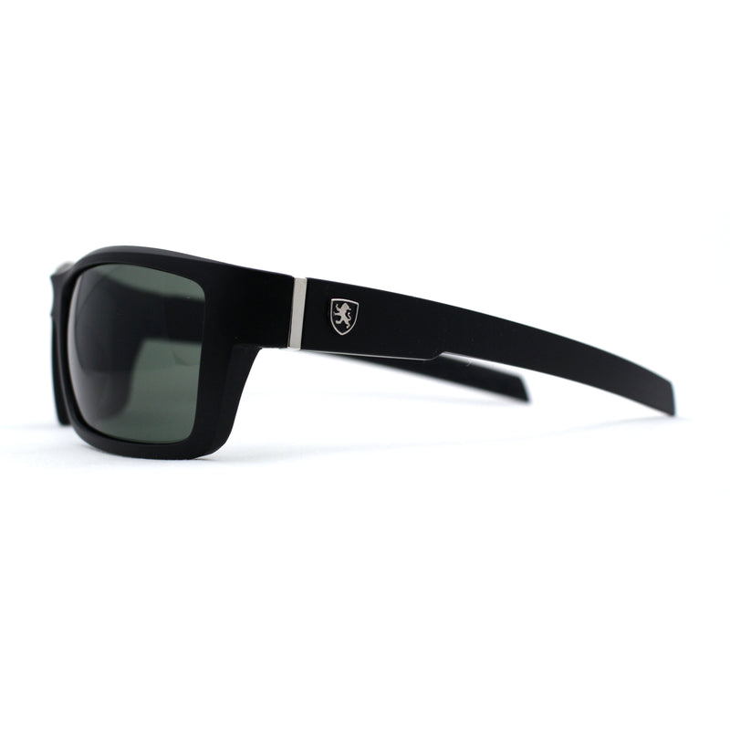 Mens Wrap Around Rectangle Biker Plastic Sunglasses