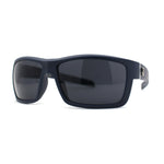 Mens Wrap Around Rectangle Biker Plastic Sunglasses