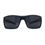 Mens Wrap Around Rectangle Biker Plastic Sunglasses