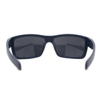 Mens Wrap Around Rectangle Biker Plastic Sunglasses