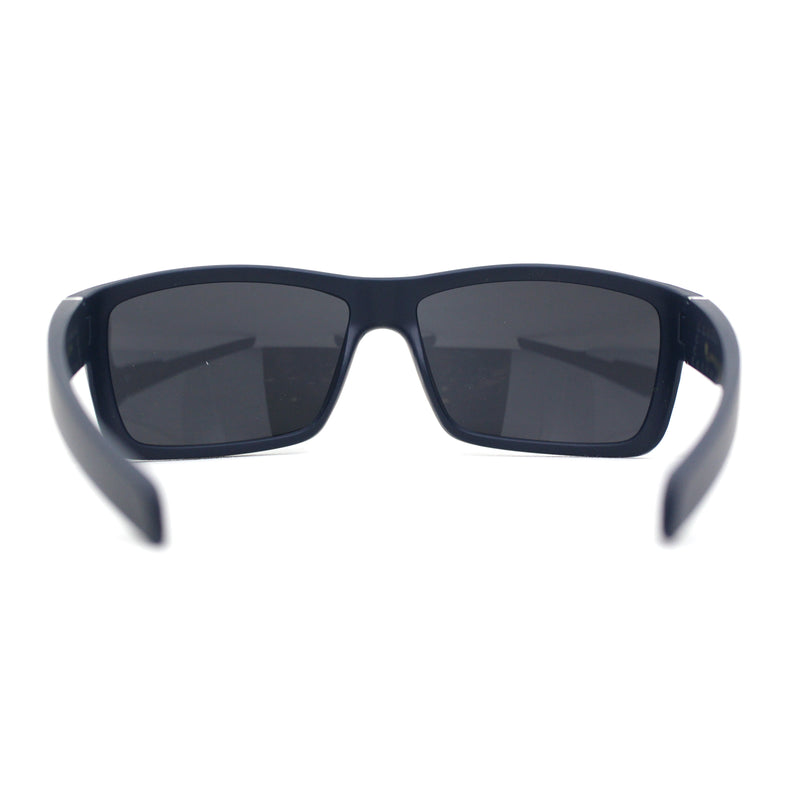Mens Wrap Around Rectangle Biker Plastic Sunglasses