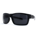Mens Wrap Around Rectangle Biker Plastic Sunglasses