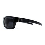 Mens Wrap Around Rectangle Biker Plastic Sunglasses