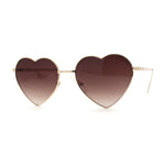 Womens Classic Metal Rim Heart Shape Valentines Sunglasses