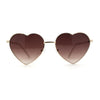 Womens Classic Metal Rim Heart Shape Valentines Sunglasses