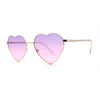 Womens Classic Metal Rim Heart Shape Valentines Sunglasses