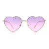 Womens Classic Metal Rim Heart Shape Valentines Sunglasses