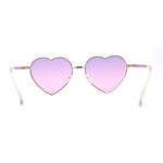 Womens Classic Metal Rim Heart Shape Valentines Sunglasses