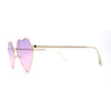 Womens Classic Metal Rim Heart Shape Valentines Sunglasses