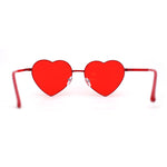 Womens Classic Metal Rim Heart Shape Valentines Sunglasses