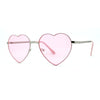 Womens Classic Metal Rim Heart Shape Valentines Sunglasses