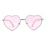 Womens Classic Metal Rim Heart Shape Valentines Sunglasses