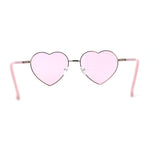 Womens Classic Metal Rim Heart Shape Valentines Sunglasses