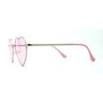 Womens Classic Metal Rim Heart Shape Valentines Sunglasses