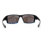 Mens Color Mirror Rectangle Wrap Plastic Sport Sunglasses